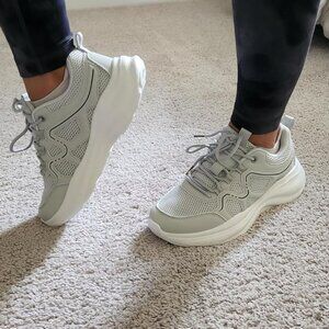 🆕Womens Grey Mesh Walking Comfortable Lightweight Tennis Sneakers Shoes